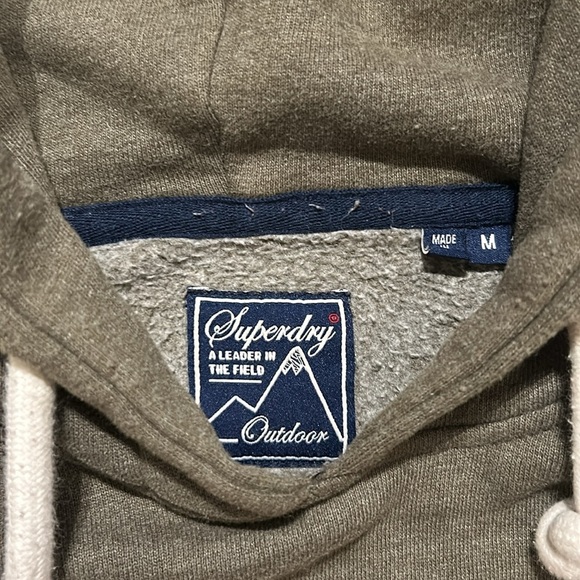Superdry Travel Hoodie ‘Take a Trip’ Olive Marl Size Medium - Picture 7 of 11